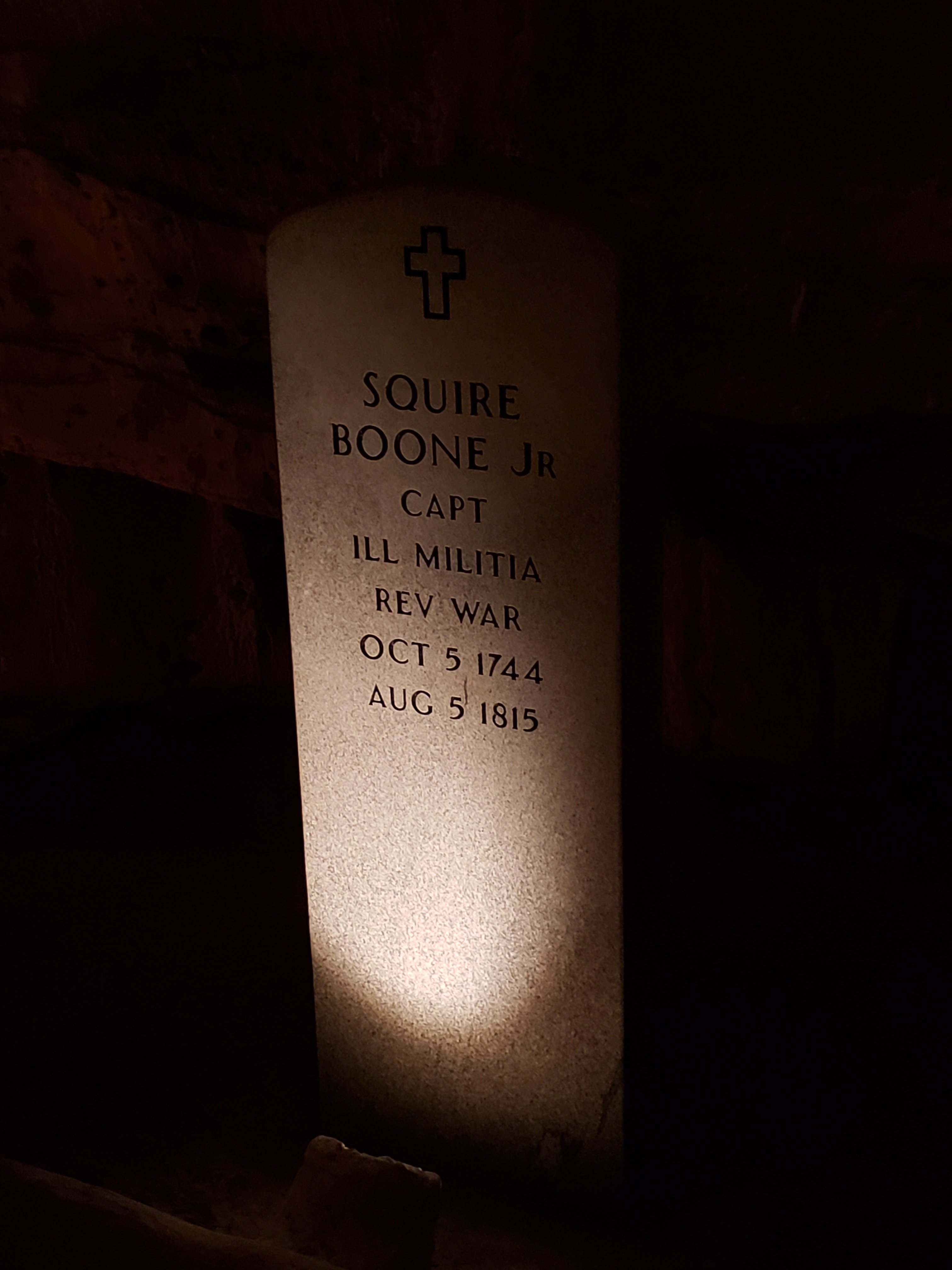 Squire Boone Caverns - Squire Boone Jr gravestone