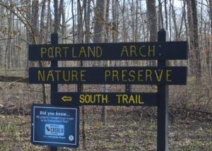 Portland Arch Nature Preserve sign