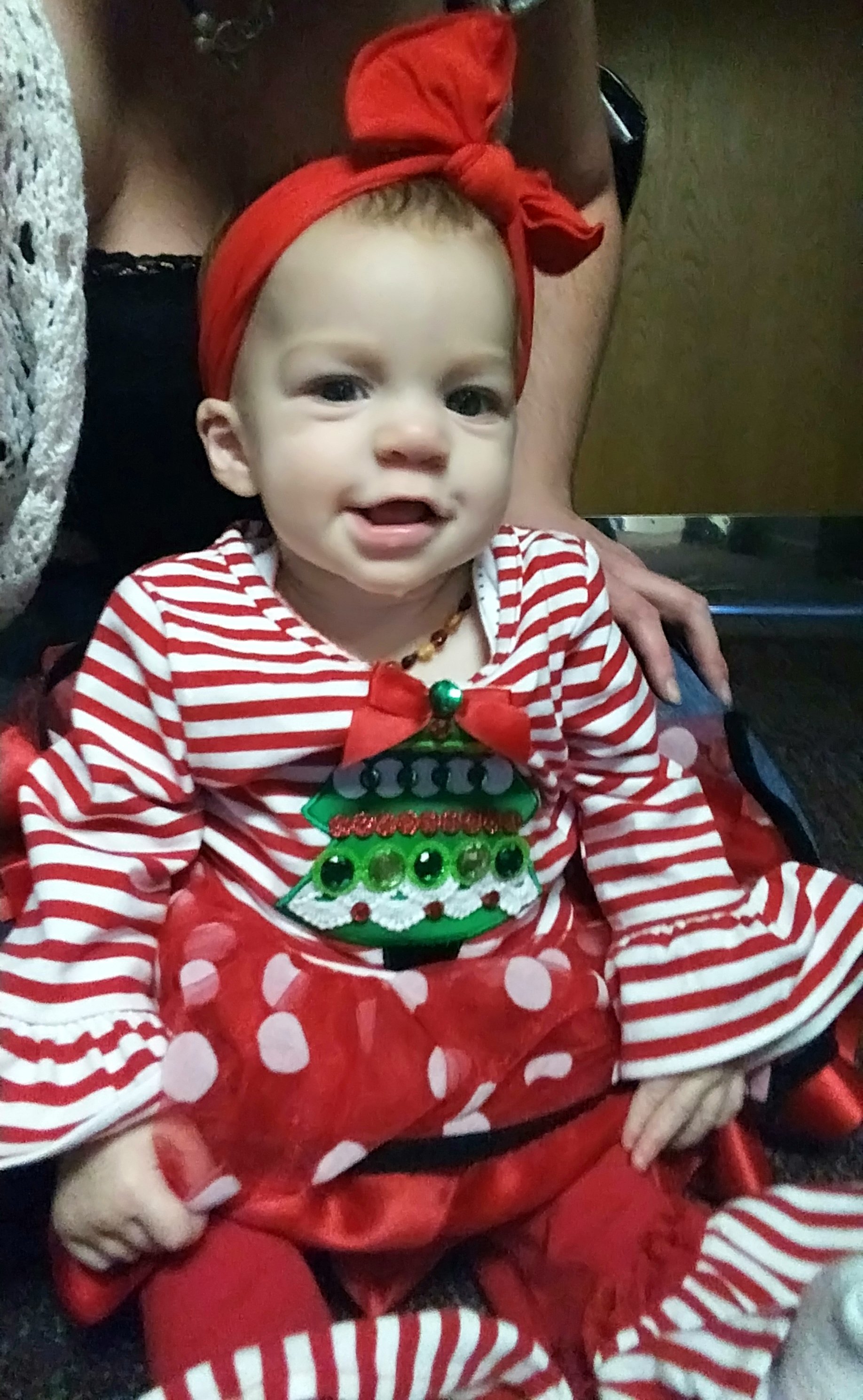 toddler girls in a festive Christmas dress