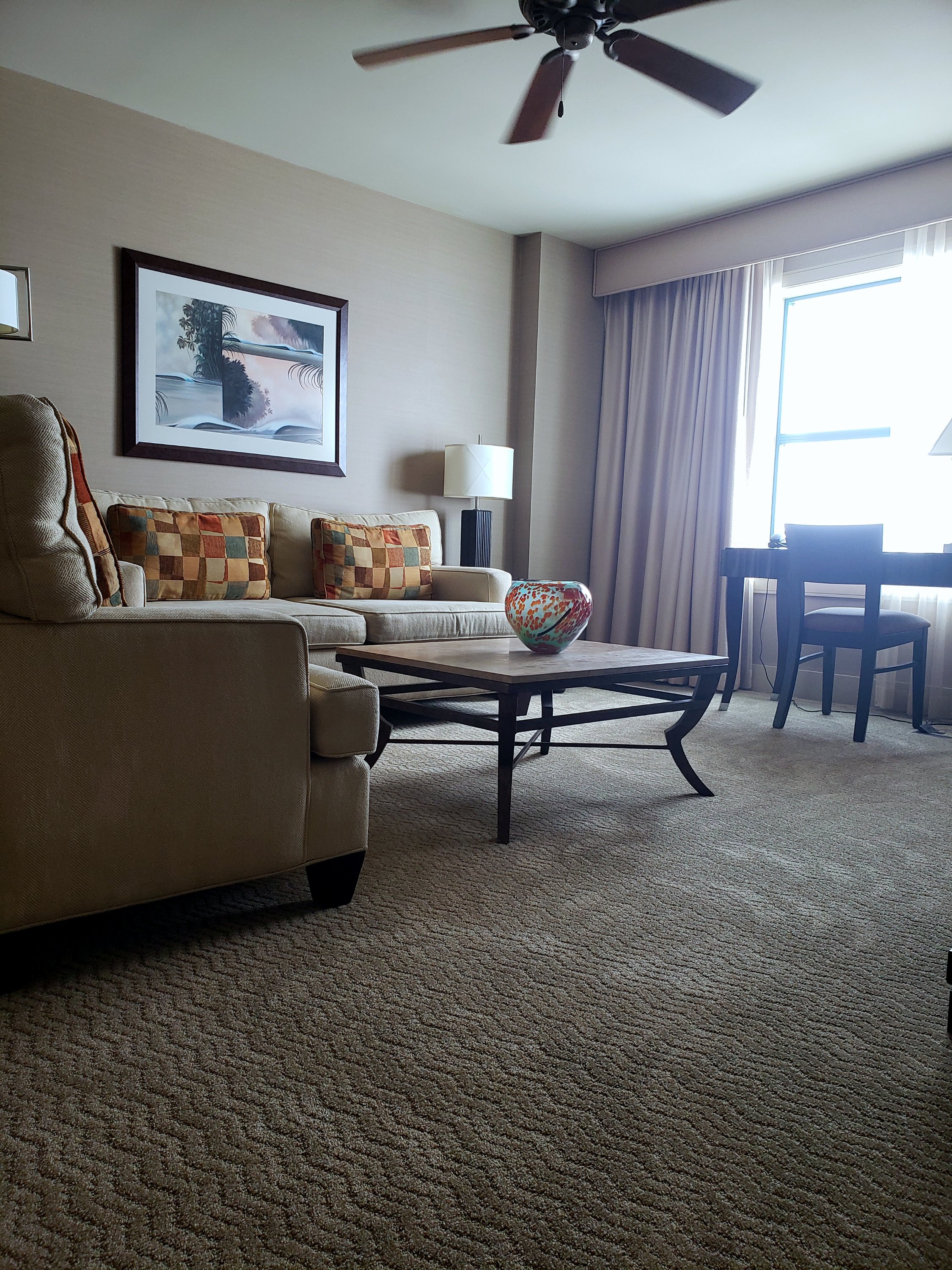 sitting area in hotel room