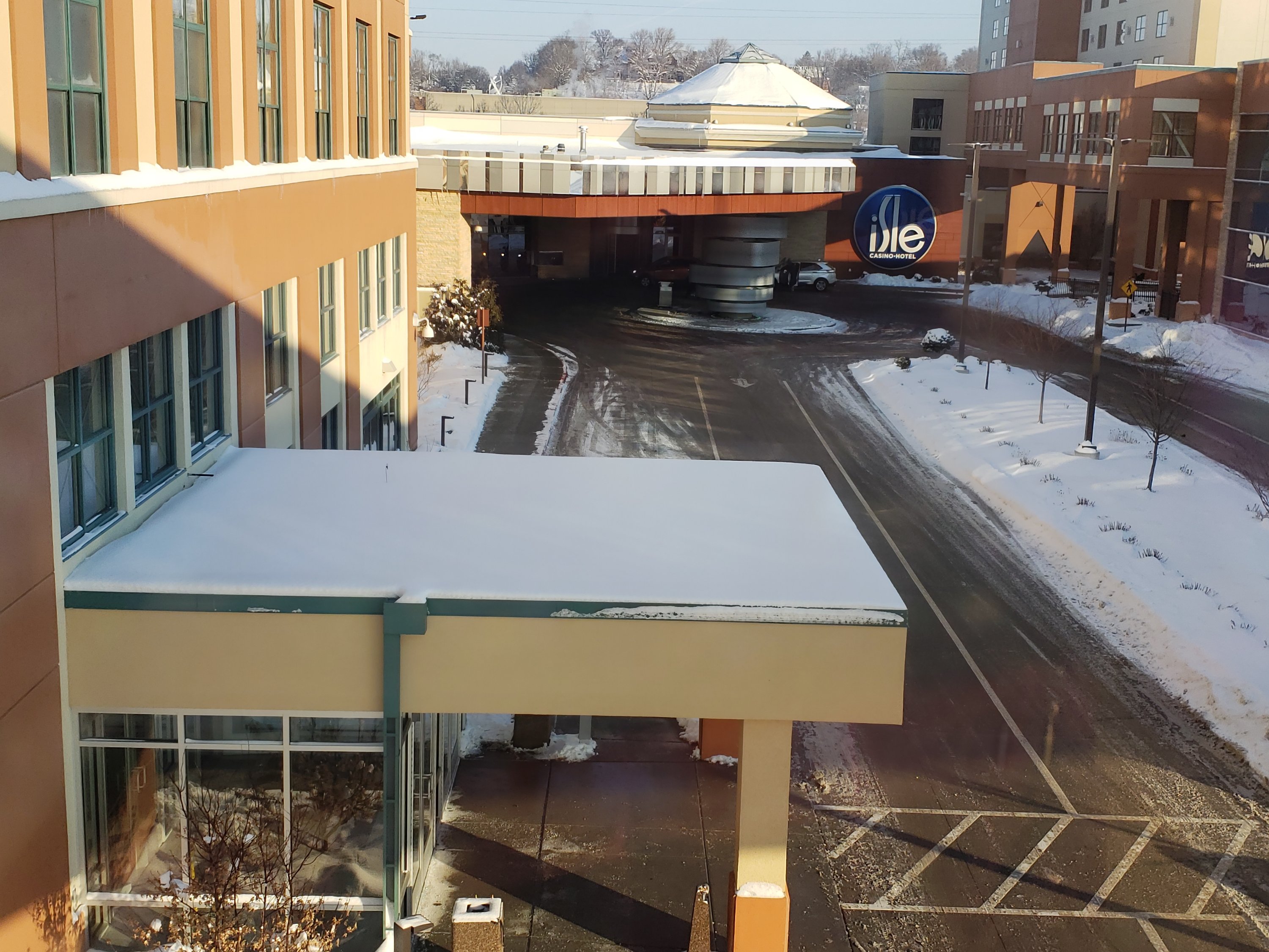 view of the front of Isle Casino and Hotel from a room