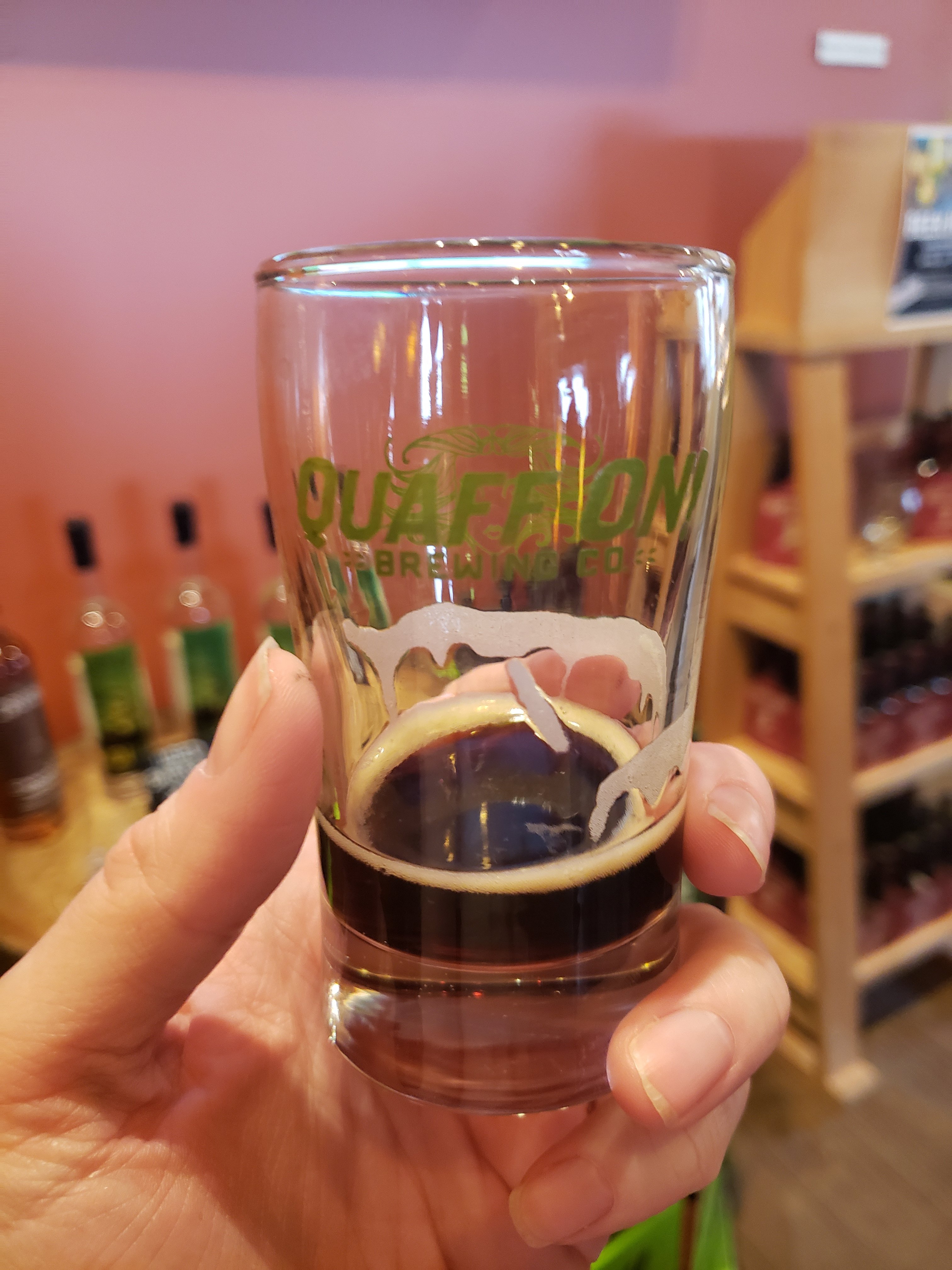 A sample glass of brew