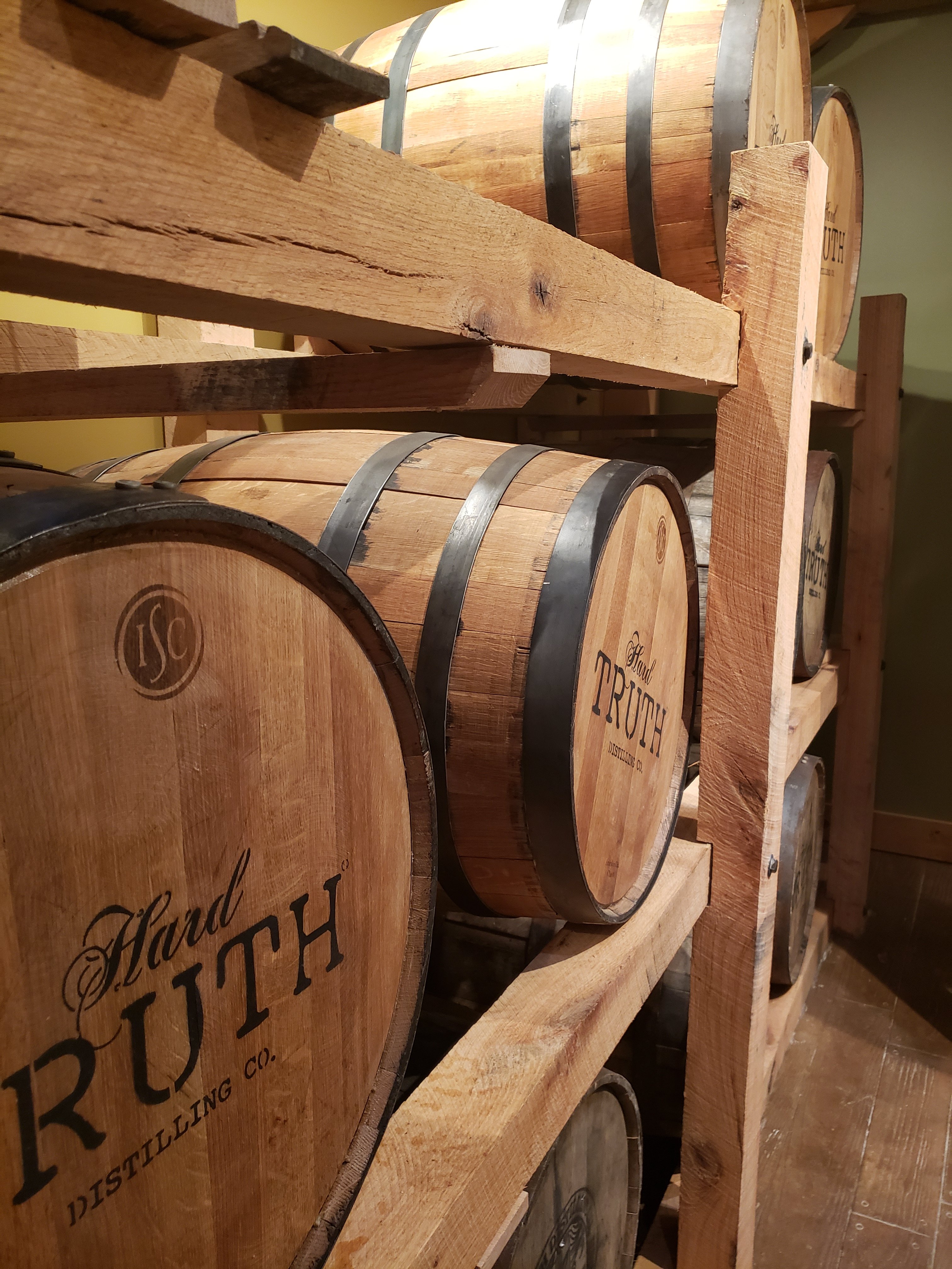 Wine barrels at the Hard Truth