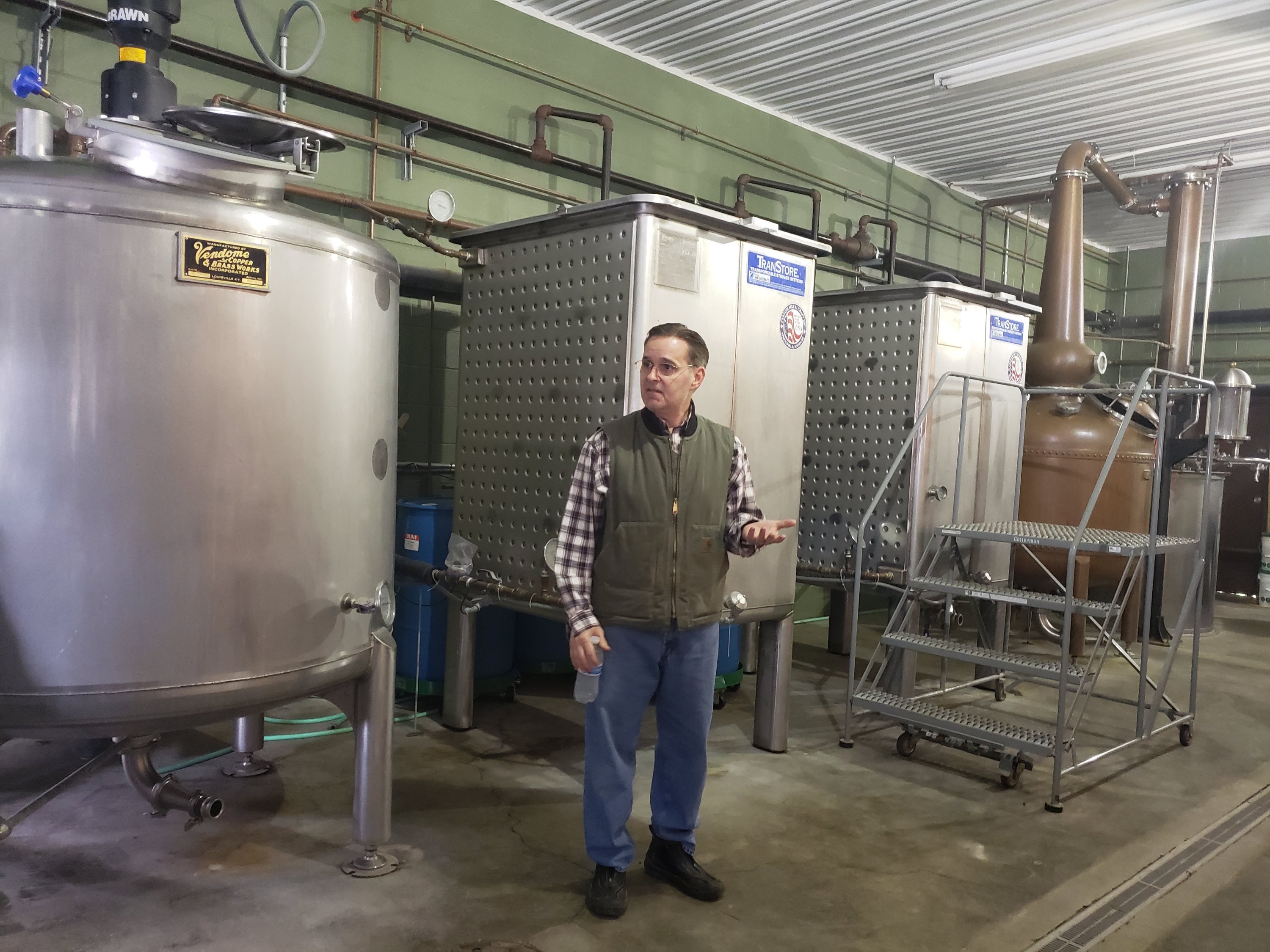 person giving a tour brewery