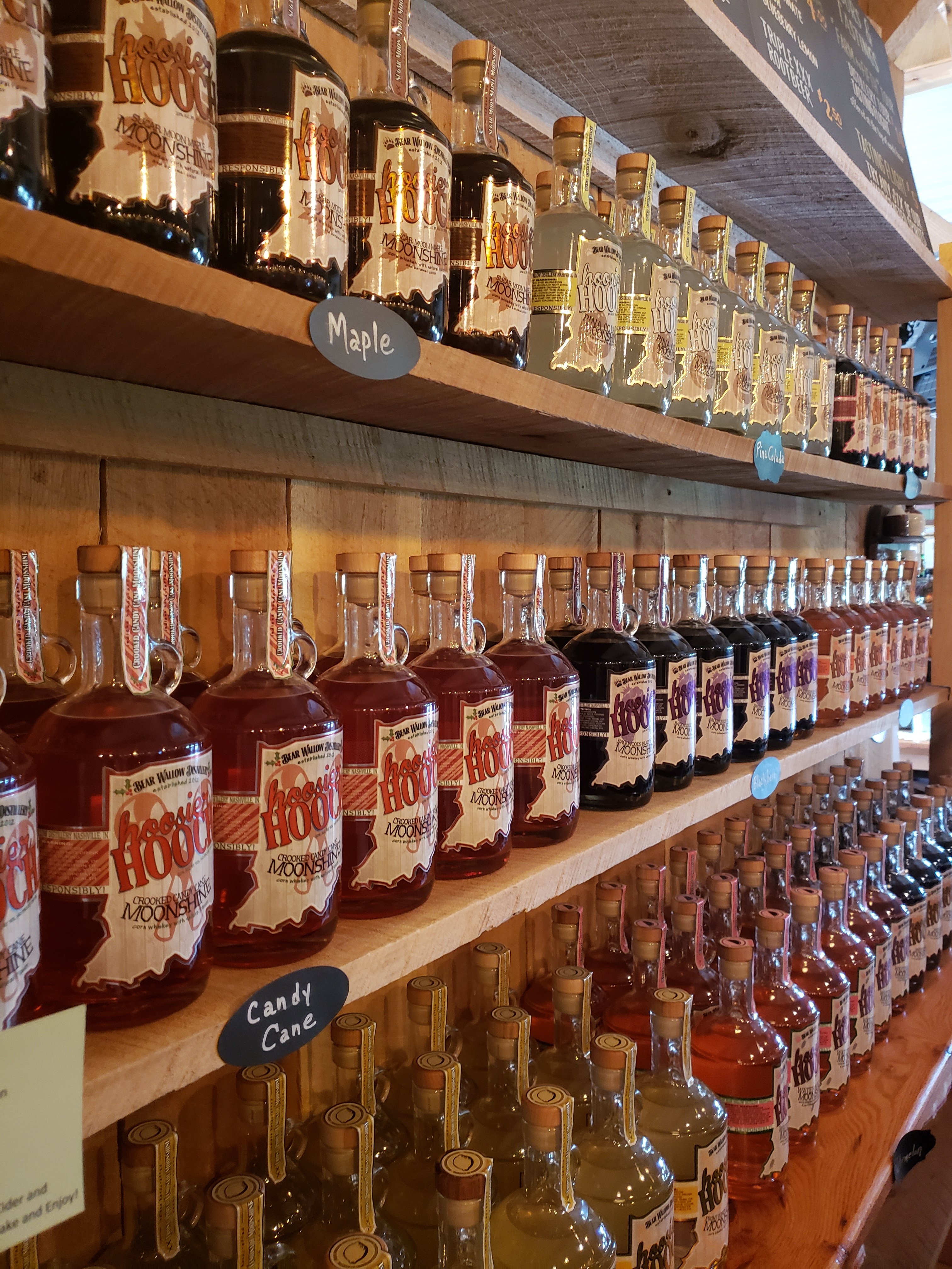 shelves of moonshine